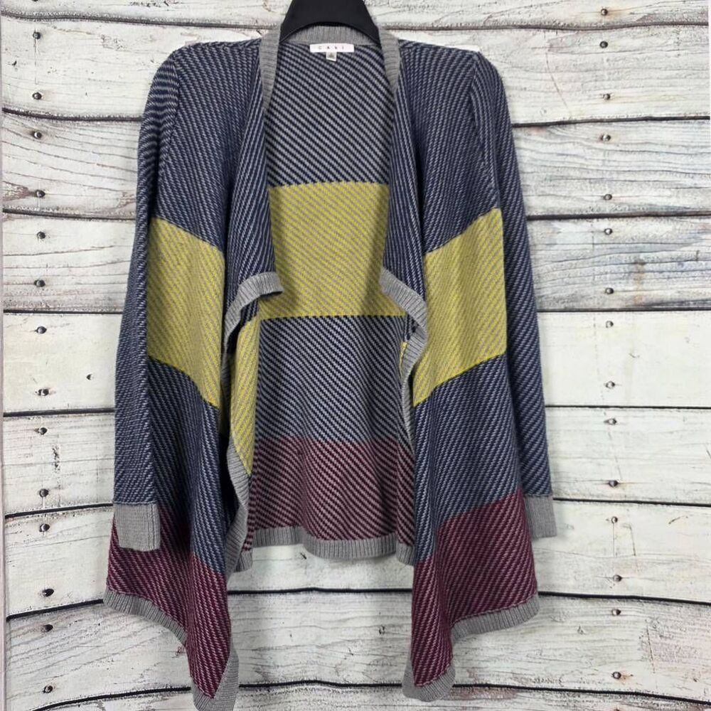 CAbi Colorblock Open Front Cardigan Knit Women’s L